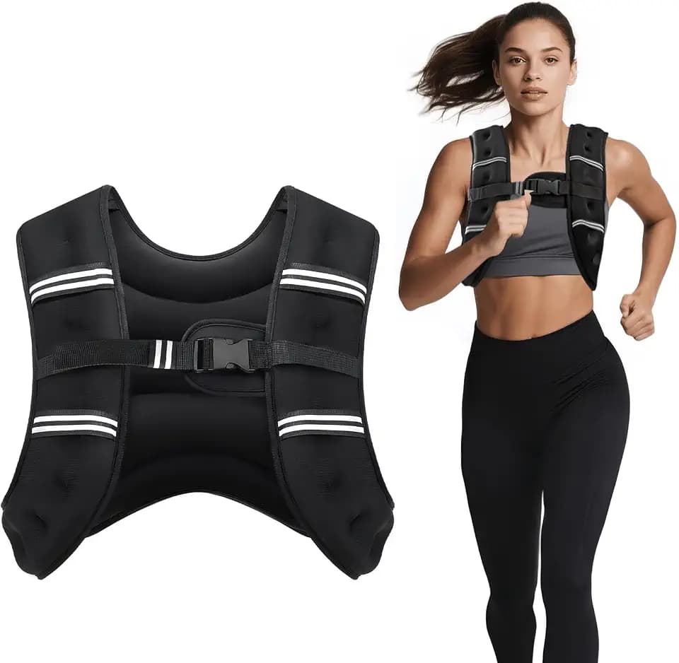 Ragebby Weighted Vest, 6lb/8lb/12lb/16lb/20lb/30lb for Men, Women with Reflective Stripe, Weight Vests Adjustable for Workout, Strength Training, Running, Fitness, Muscle Building, Weight Loss clearance