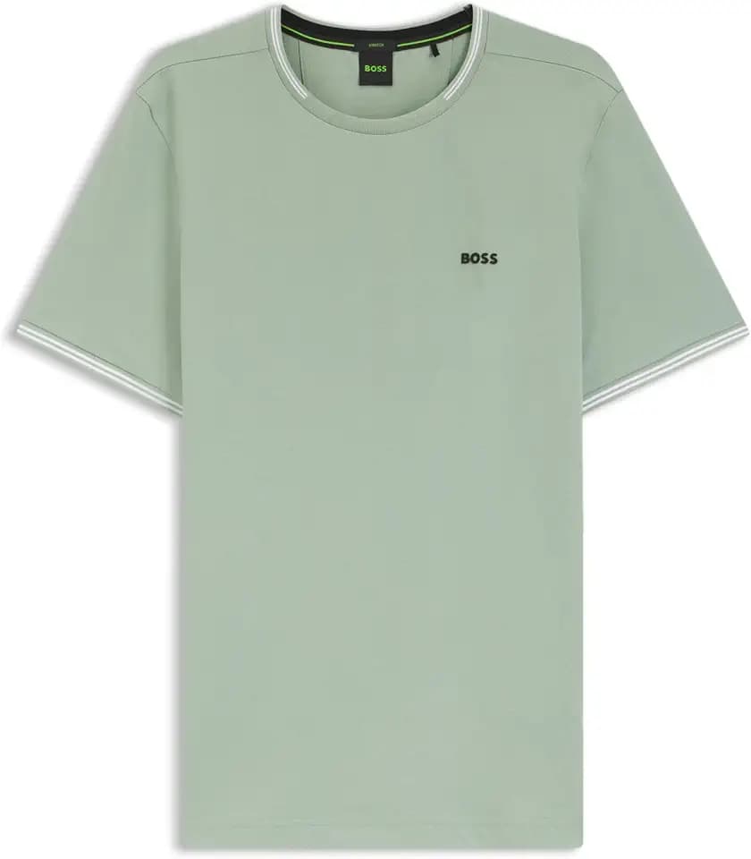 BOSS Herren Taul T-Shirt aus Stretch-Baumwolle mit Streifen und Logo