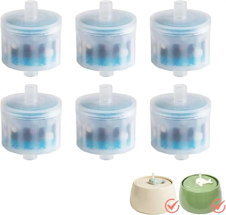 Cat Water Fountain Replacement Filters,6 Packs Water Bowl Filters