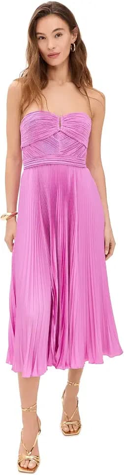AMUR Women's Harden Pleated Strapless Midi
