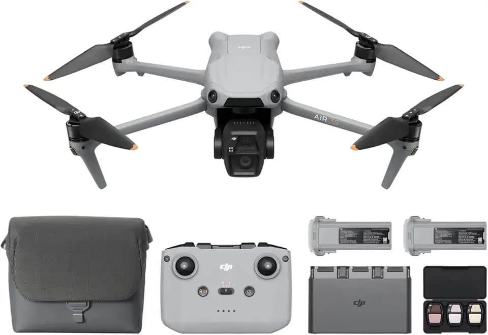 DJI Air 3S Fly More Combo (RC-N3), 4K Dual-Camera Drone, 3 Batteries