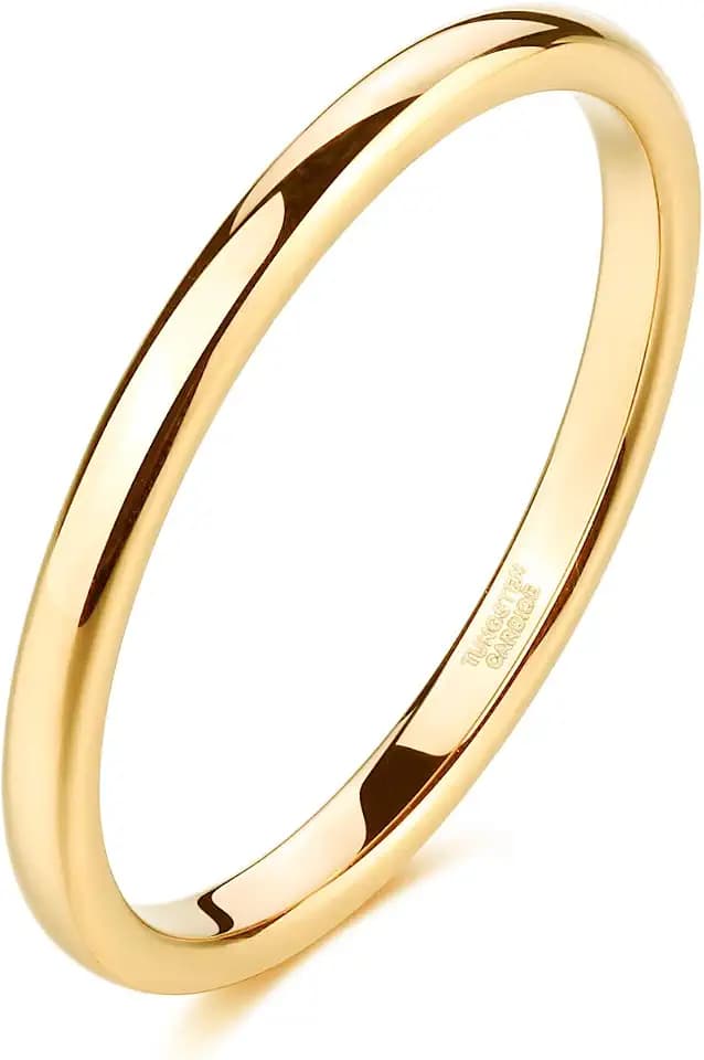 TRUMIUM 2mm 4mm 6mm 8mm Tungsten Wedding Band Ring for Men Women