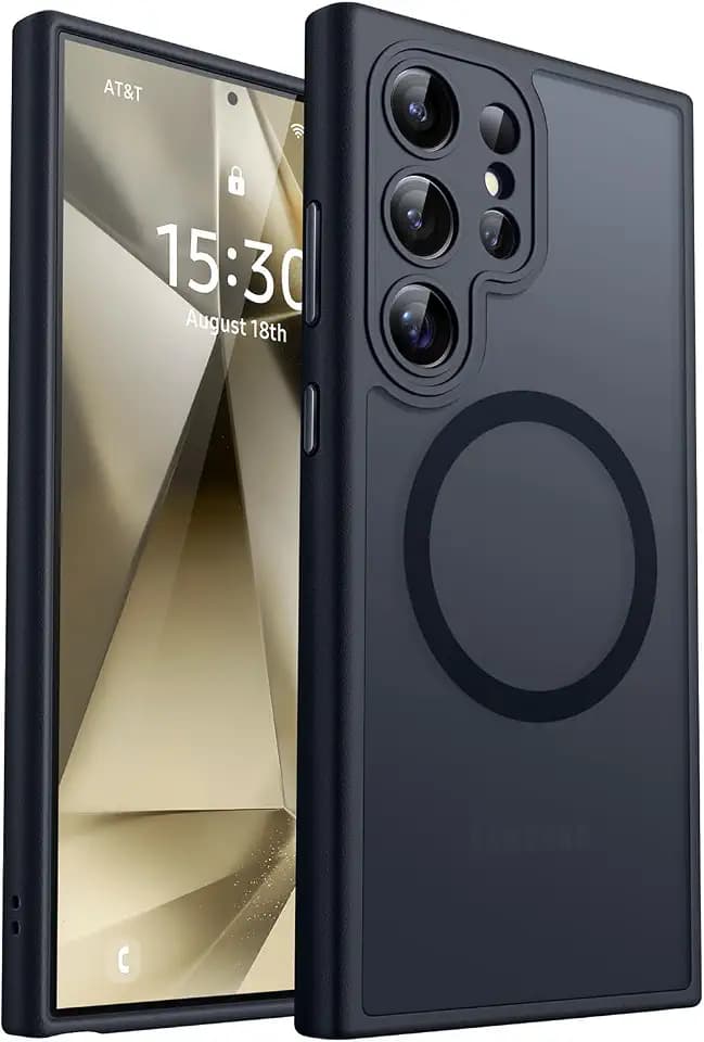 CANSHN Magnetic Shockproof for Samsung Galaxy S24 Ultra Case Black