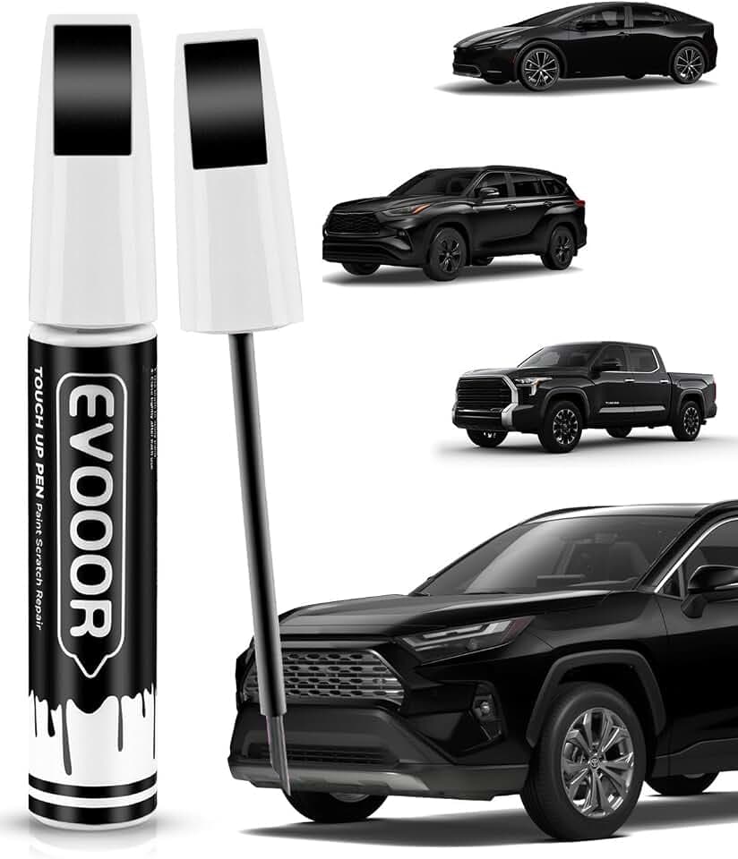 218 Attitude/Midnight Black Metallic Touch Up Paint Compatible with Toyota Exact Match 2 in 1 Touch up Paint for Chips and Nicks Repair