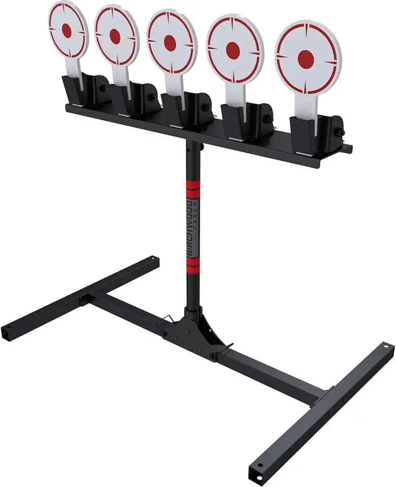 Birchwood Casey Spring Loaded Self-Resetting Metal Shooting Targets with Plate Rack