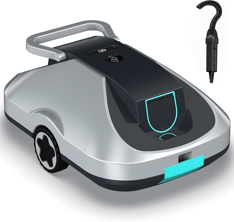 Poolroboter Akku, kabelloser Pool-Saugroboter, 220Min Laufzeit, Intelligente Navigation, Selbsteinparkfunktion und ultrafeine Filterung, kompakt und tragbar Poolreiniger ohne Kabel für Pools 230 m²