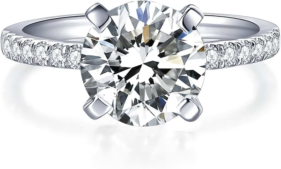 IMOLOVE Moissanite Engagement Ring D Color VVS1 Clarity Moissanite Engagement Rings for Women Wedding Rings for Women 1-2CT Lab Created Diamond Rings Promise Rings for Her Size 4-11