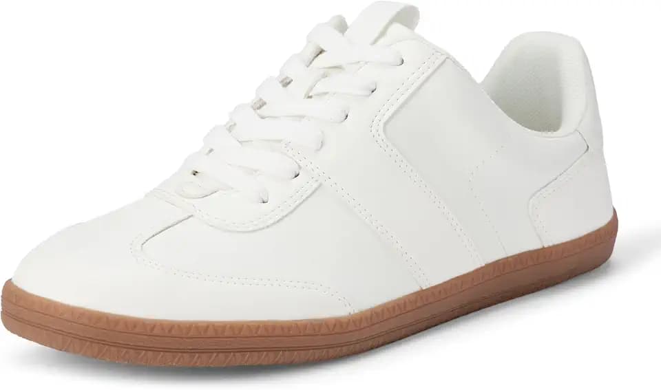 Amazon Essentials Damen Niedriger Retro-Sneaker, Kunstleder und Kunstwildleder
