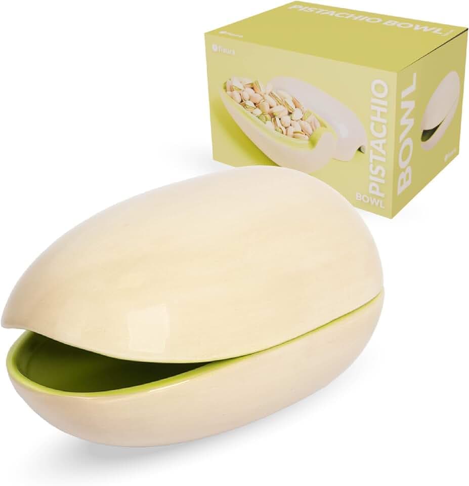 Fisura – Pistazien-Schale im originellen Design. Snackschüssel für Nüsse und Tapas, 17,5 x 10 cm. Ideal für Vorspeisen, Knabbereien und stilvolle Tischdeko, Pistazie, Grün