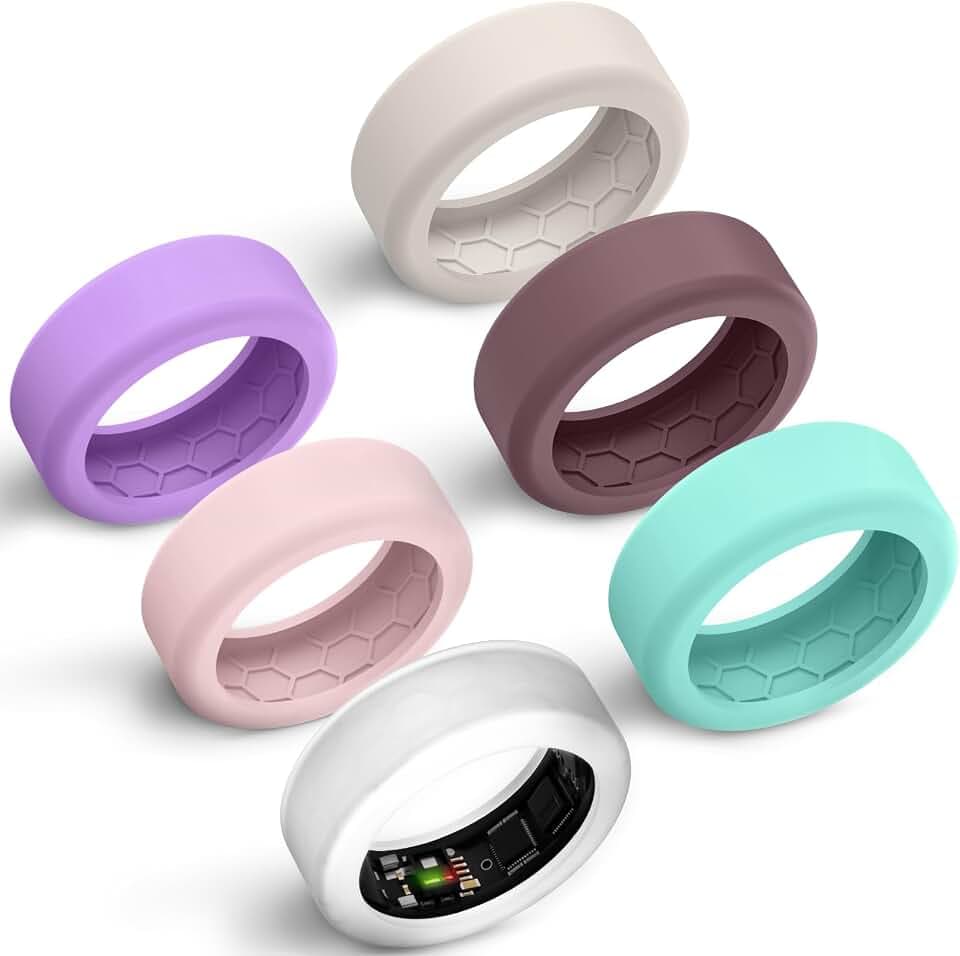6 Pack Anti-Scratch Silicone Covers Fits 7mm and 8mm Smart Rings, 7MM Protector for RingConn 3/2/2 Air/Samsung Galaxy Ring, 8MM Protector for Oura Gen 4/3/Ultrahuman Ring