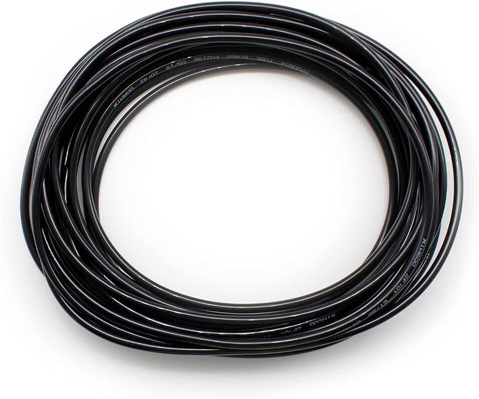 Pneumatik Schlauch 6mm Außen x 4mm Innen Luftschlauch 10m, SRJQXH Druckluftschlauch Schwarz Polyurethan Schlauch ist Geeignet für Pneumatische Geräte und Luftkompressor