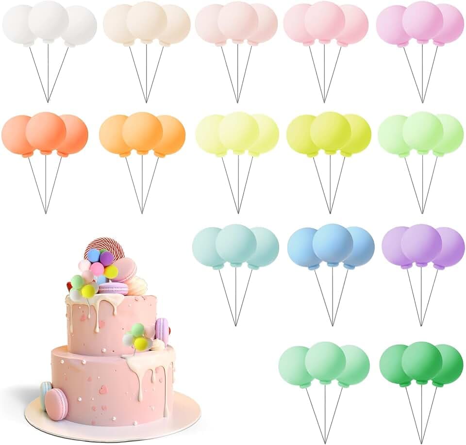 48 Stück Tortendeko Kugeln Luftballons Bunt Kuchen Deko