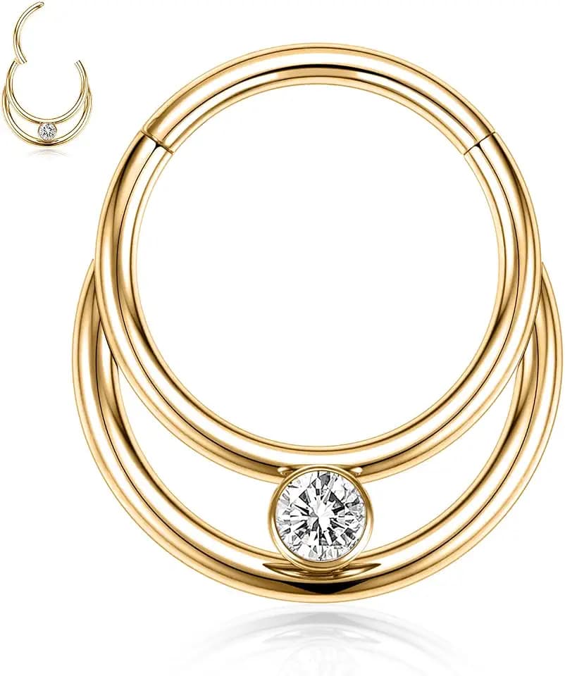 hengkaixuan 16G Nasenringe Hoop 316L Segment Helix Knorpel Rook Ohrringe Hoop Septum Clicker Ring Daith Piercing 6mm 7mm 8mm 10mm
