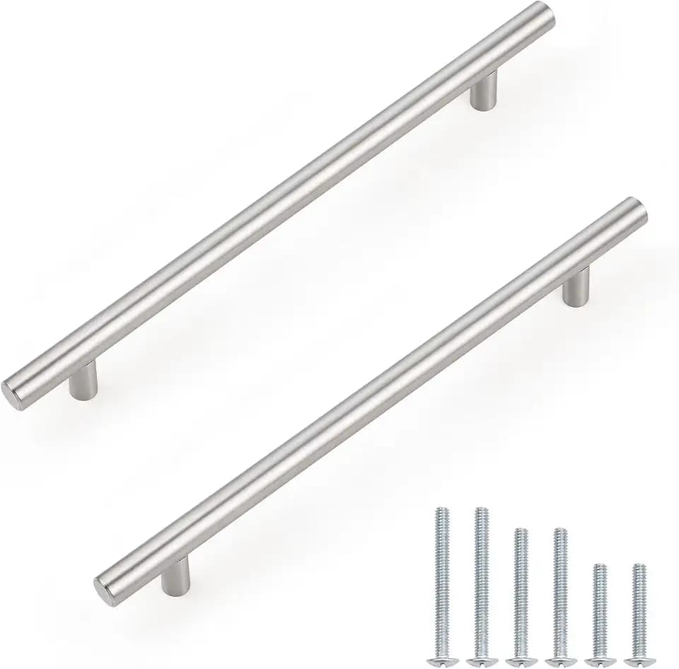 Probrico Brushed Nickel Cabinet Pulls & Handles 7.5" Hole Centers 25 Pack