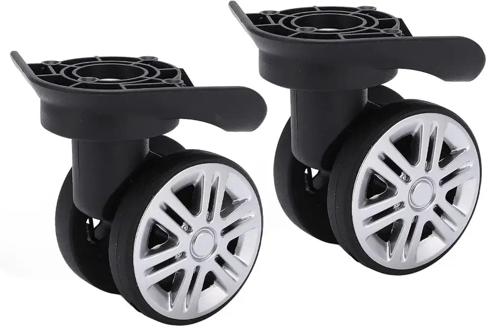 2 Stück A19 Gepäck Poröse Räder Stumm Zweireihige Räder Koffer Rollen Lockbox Spinner Rad Schwenker Radersatz Reise Zollbox Reparaturzubehör Rotierende Gepäckräder für Reisetasche