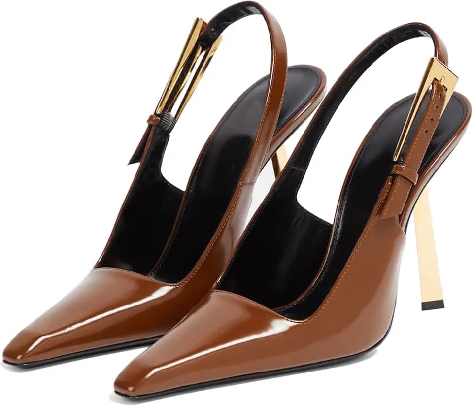 Vertundy Women's Stiletto Slingback Heels Closed Pointed Toe Party Dress Pumps