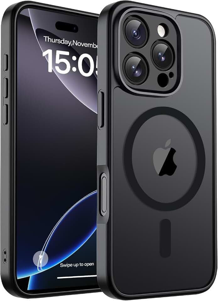 Filoto Magnetische Hülle für iPhone 16 Pro, kompatibel mit MagSafe, durchscheinende matte PC-Rückseite, stoßfester Schutz mit eingebautem Luftkissen-Eckenschutz, Anti-Gelb Kratzfeste Abdeckung