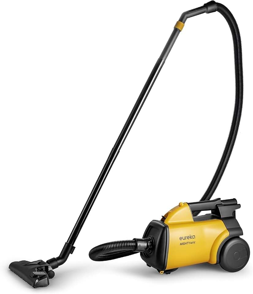 Eureka Canister Vacuum, Pet Friendly Vacuum Cleaner for Home, Lightweight Powerful Vacuum for Carpets and Hardfloors, 3670G Ordinary, Yellow