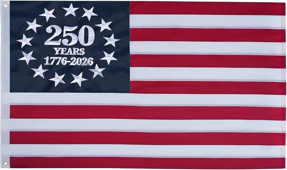 250 Years 1776 2026 Anniversary USA Flag 3x5 ft Outdoor, Embroidered Betsy Ross 250th Flags for Outside, American USA 13 Colonies Flags with 2 Brass Grommets