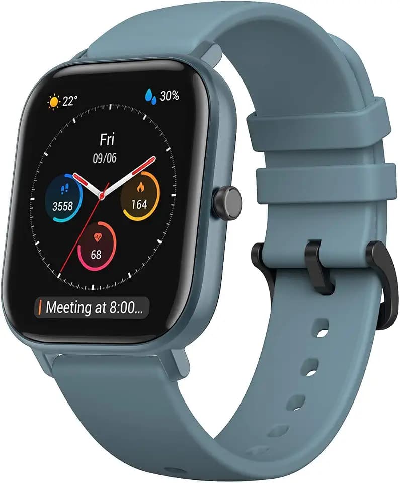 Amazfit Smartwatch GTS mit 12 Sportmodi, GPS 1.65” AMOLED Display Fitness Tracker, Outdoor Sportuhr, Schrittzähler, Herzfrequenzüberwachung