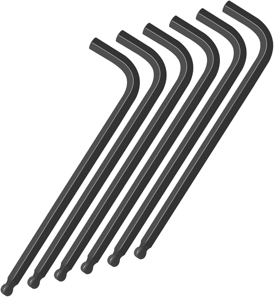 3/8 Inch Ball End Hex Keys, 6PCS Long Arm L-Shaped Allen Wrenches