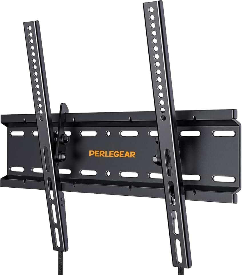 Perlegear TV Wandhalterung, Wandhalterung Fernseher für 26-60 Zoll TVs bis zu 52kg, Neigbare Fernseher Halterung 55 Zoll, Max. Vesa 400x400mm, für LCD/LED/Plasma