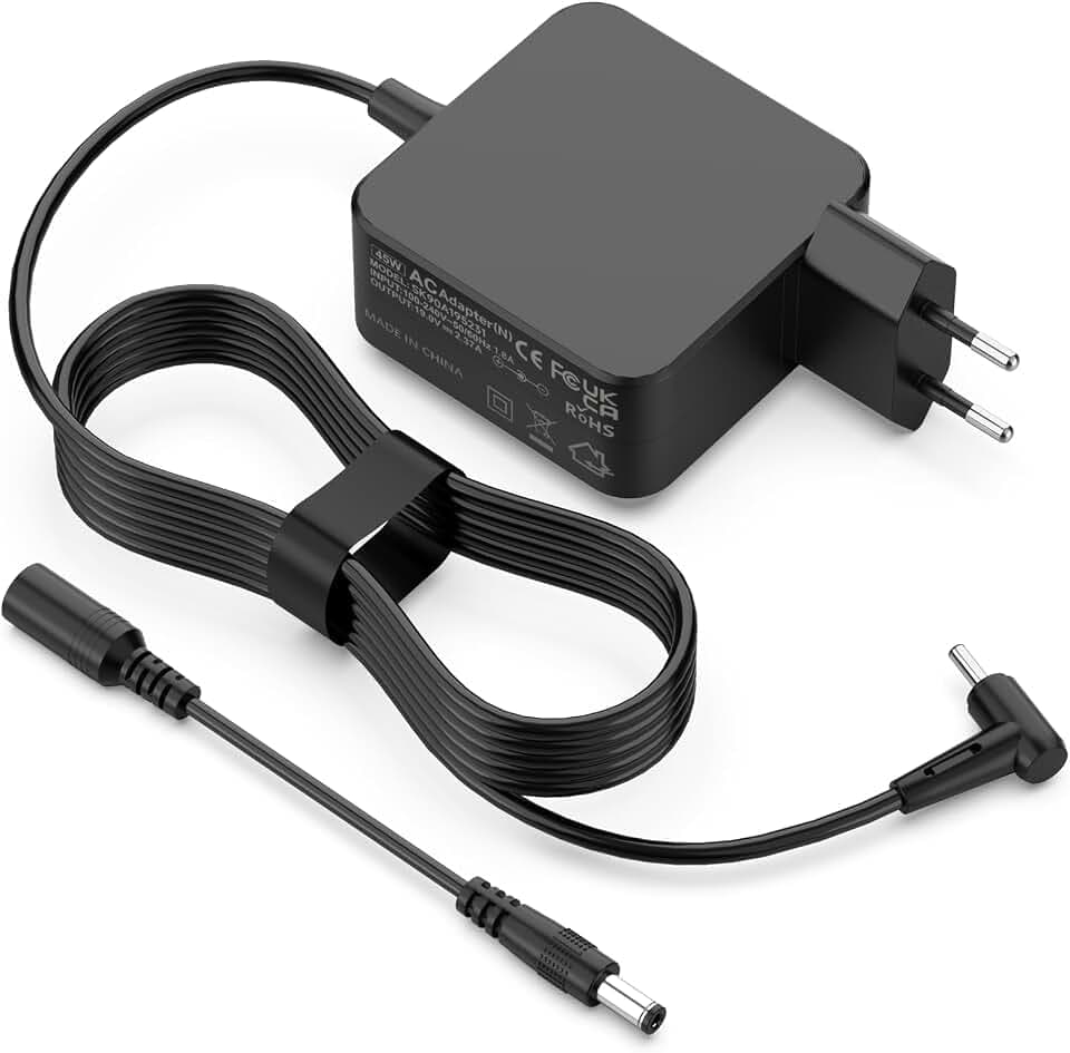 BIUBOTY 45W Ladekabel Laptop Ladegerät Kompatibel mit Asus VivoBook S200E X202E X201E F201E ZenBook UX21A UX31A UX32A – 19V 2,37A Laptop Ladekabel 4,0×1,35mm&5.5×2.5mm AC Adapter Ersatz Netzteil