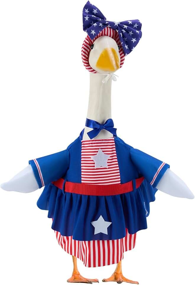 4th of July Porch Goose Outfits for 23 Inch Lawn Statue