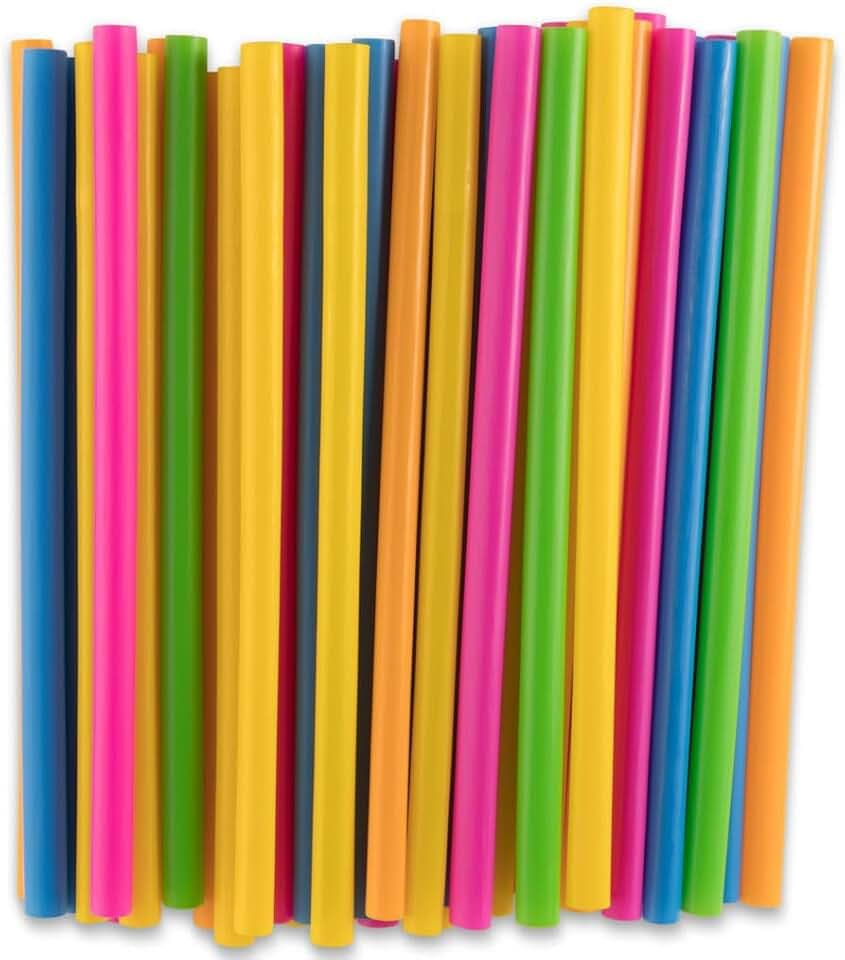 Smoothie Straws - Case of 480 - Plastic, 12 Packs x 40 - for Restaurants, Cafes & Everyday Use