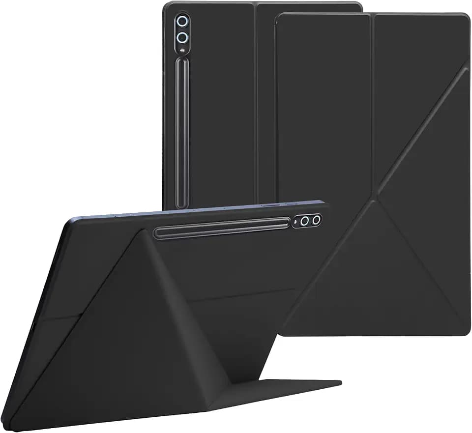 Magnetic Case for Samsung Galaxy Tab S10 Plus 2024/S9 FE+/S9 Plus 12.4 Inch 2023 - Model SM-X820/X826B/X610/X616B/X810/X816B Tablet with S-Pen Holder, Auto Wake/Sleep Smart Tablet Cover, Black
