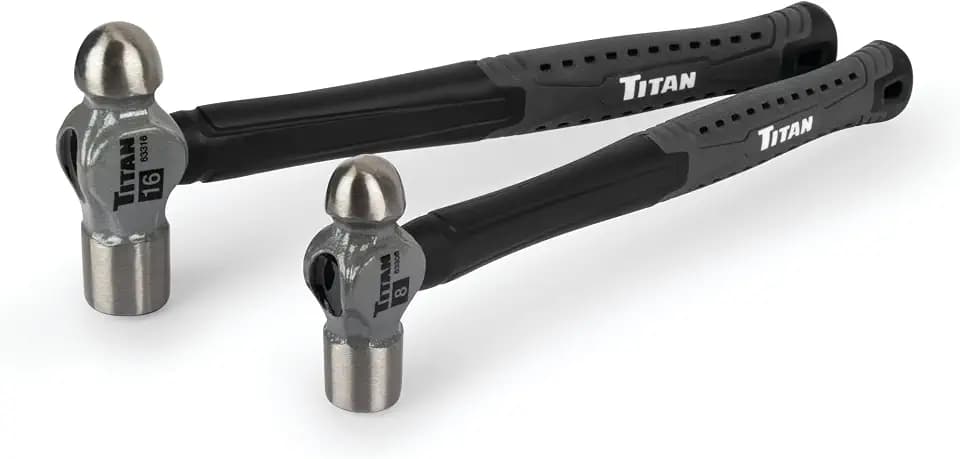Titan 63302 2-Piece Ball Pein Hammer Set, Includes 8oz & 16oz Ball Peen