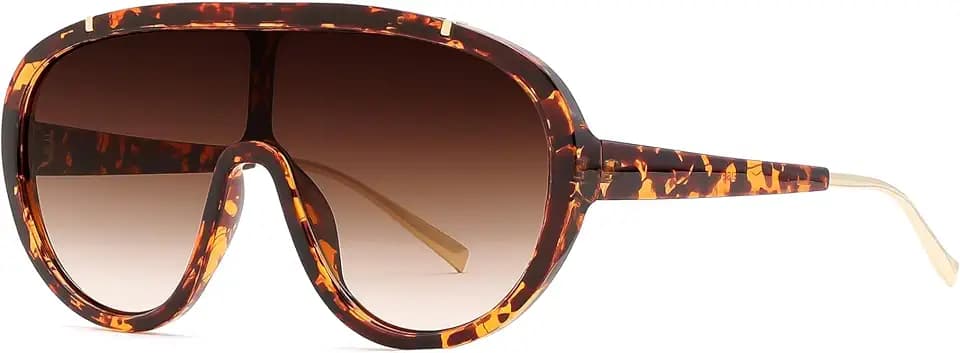 FEISEDY Retro Oversized Sunglasses Women Men One Piece Frame B2580