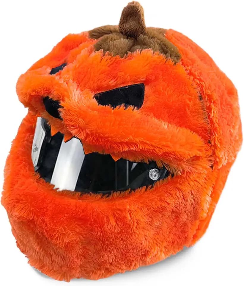 Motorcycle Helmet Cover, Halloween Pumpkin, One Size Fits All, Satisfaction Guarantee, Orange