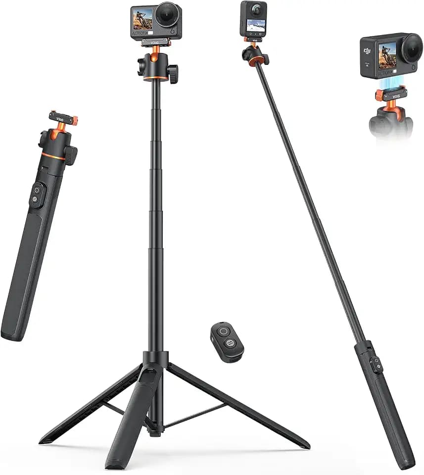 VRIG 55" Selfie Stick Tripod for DJI Osmo Action 6/5 Pro/ 4/ Osmo 360
