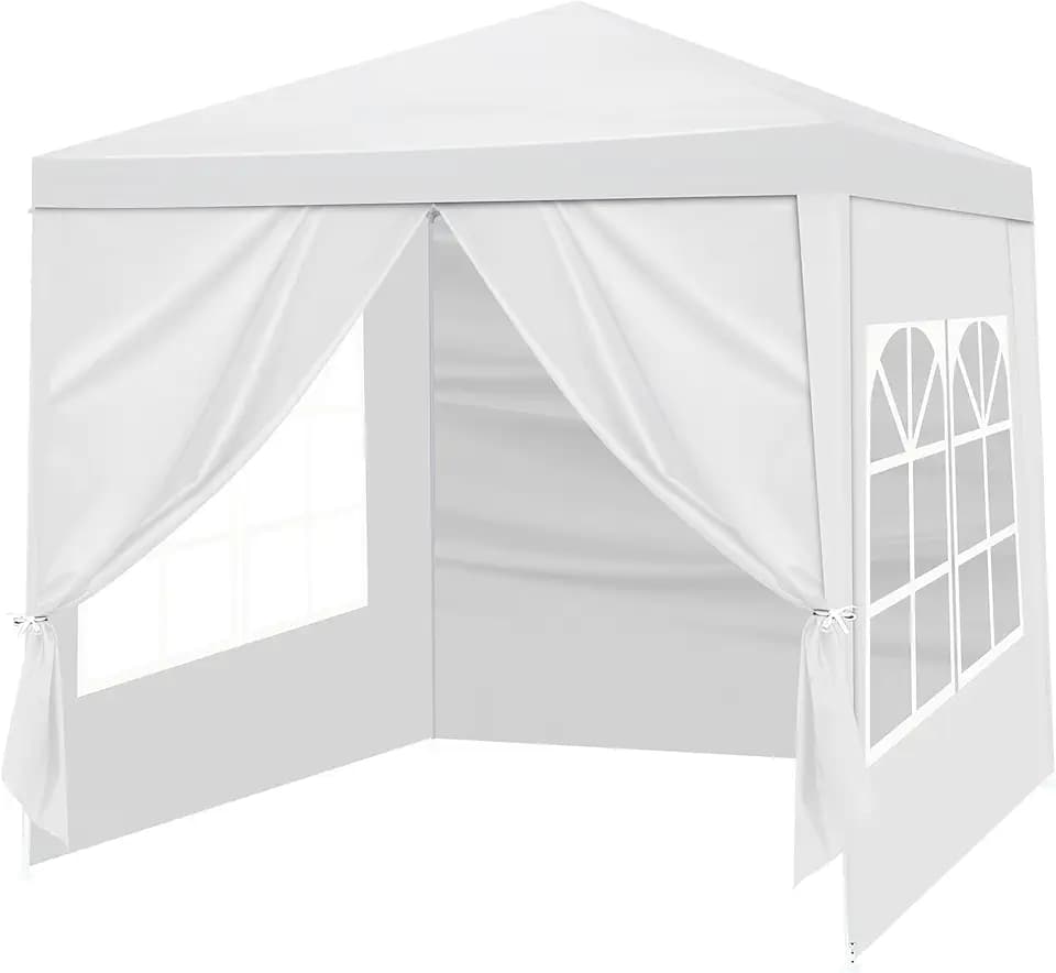 6.5x6.5FT Canopy Tent Outdoor Party Tent, White