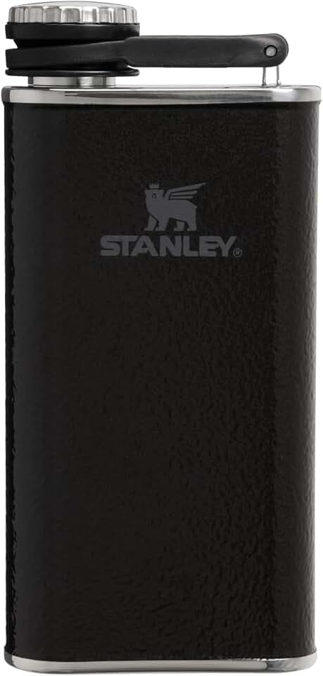 STANLEY Easy Fill Flask, 8 oz, Hammertone Black