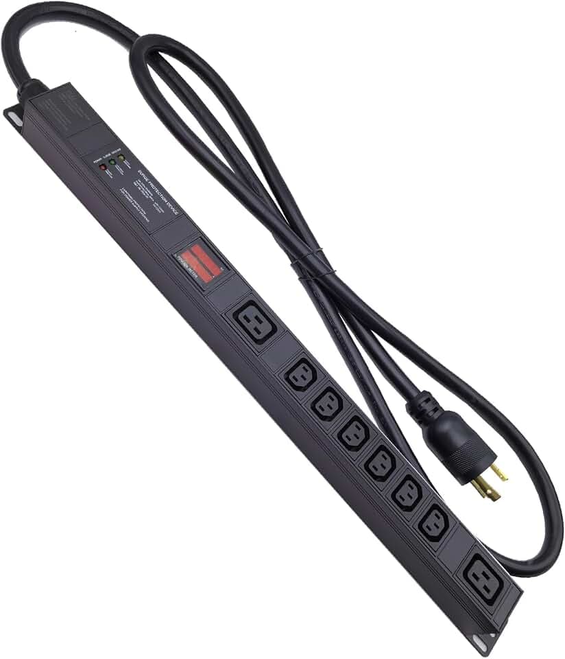 30A Metered Rack PDU, L6-30P Power Distribution Unit with 8 Outlets (6 C13 & 2 C19), 120-240V 7.2kW Server Rack Power Strip with Aluminum Alloy Housing and 6ft Cord
