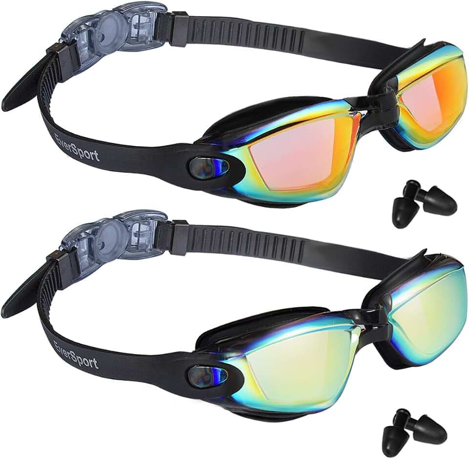 Swim Goggles Pack of 2 Swimming Goggles Anti Fog for Adult Men Women Youth