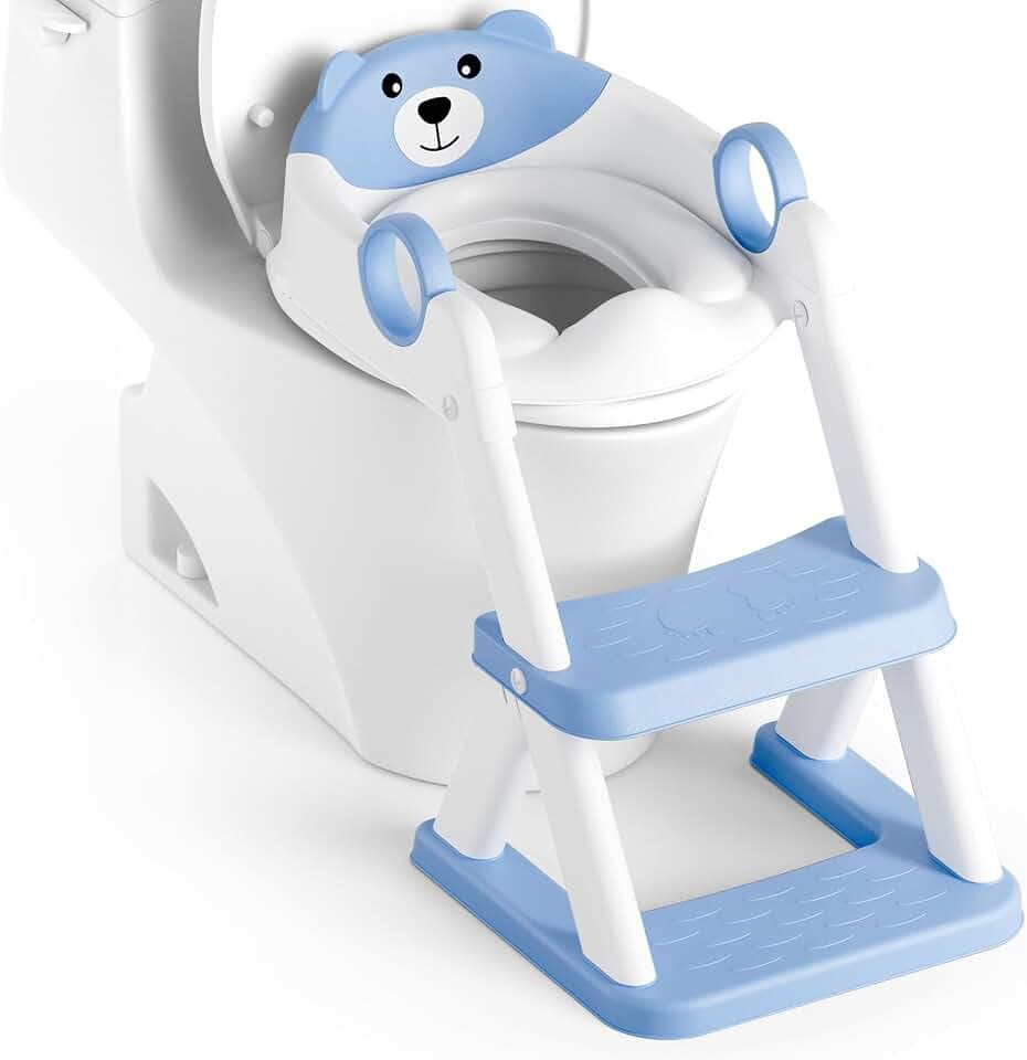 Toilettenleiter für Kinder, Toilettensitz mit Treppe (Blau)