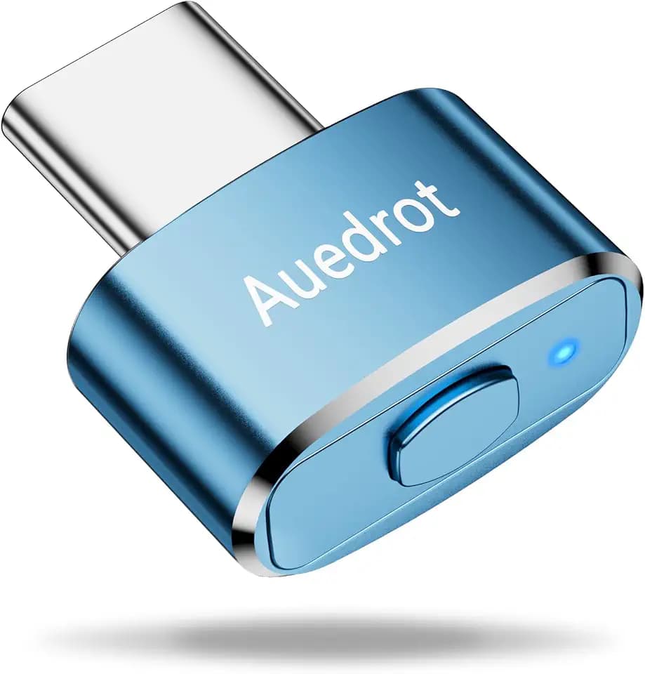 AUEDROT Mouse Jiggler USB-C Nicht Nachweisbar Mover mit Schaltertaste, Metall Maus Beweger Automatisch Maus Jiggler mit 2 Jiggler-Modi, Treiberfrei, Plug & Play, Hält Computer/Laptop Wach, Blau