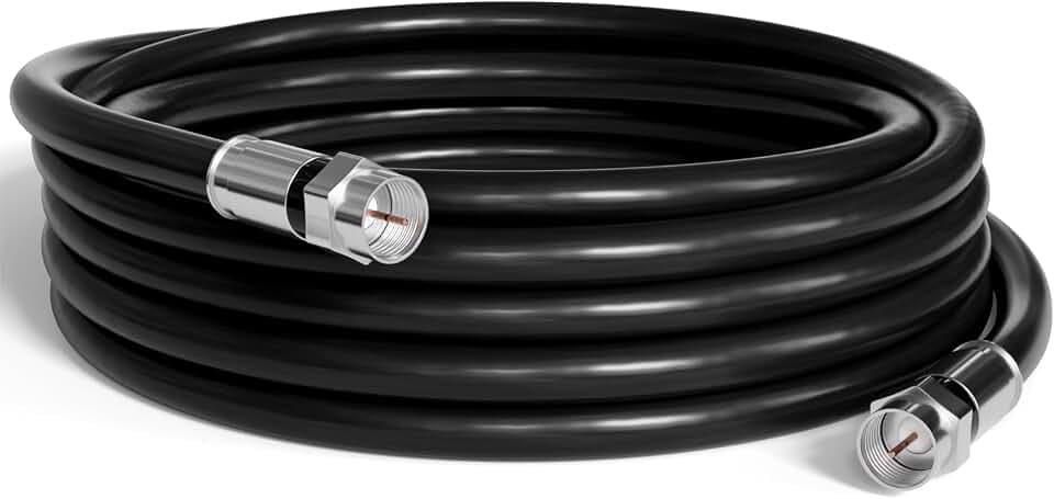 THE CIMPLE CO - RG6 Coaxial Cable 15 FT - RG6 Coax Cable for TVs, Antennas, Internet, CATV, Audio/Video - Dual Shielded Indoor/Outdoor Coax Wire 15 Feet (4 Meters), Black
