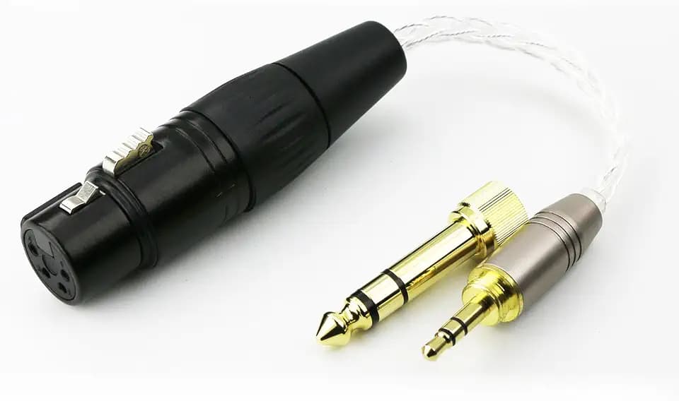 NewFantasia 3.5mm 1/8" TRS Male & 6.3mm 1/4" Adapter to 4-pin XLR Balanced Female Headphone Audio Adapter Cable
