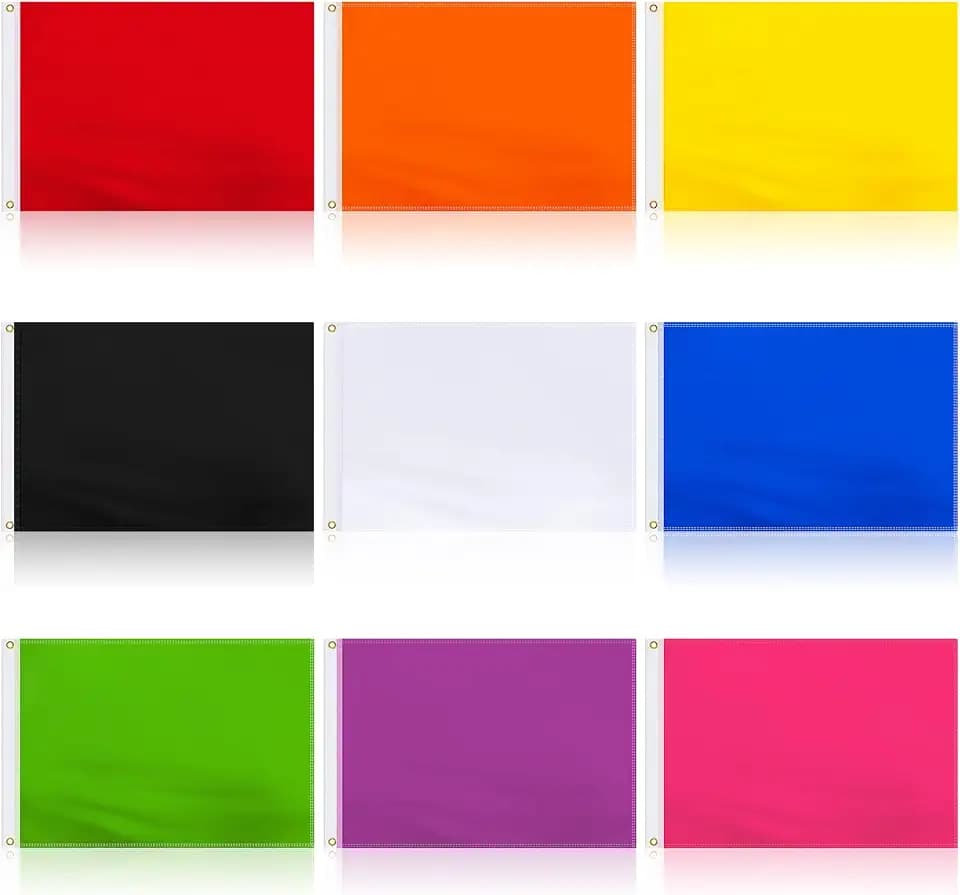 Mixweer 9 Pack 2x3 ft Solid Color Flags Multicolor with Grommets