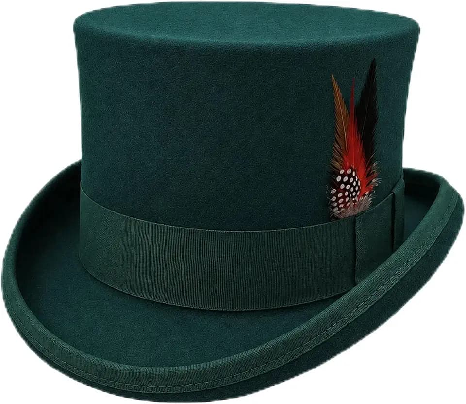 Wool Top Hat for Men Women Topper Hat Mens Tall Tophat Christmas Costume
