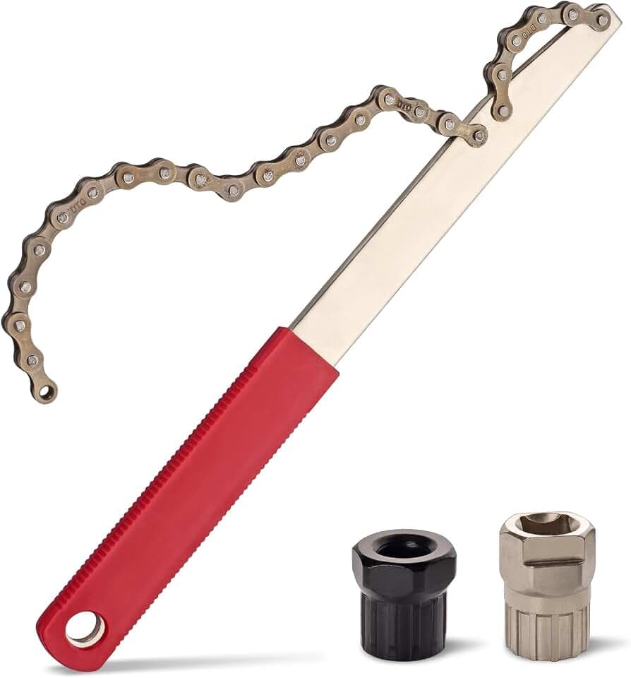 Bike Freewheel Removal Tool with Chain Whip and Bicycle Sprocket Removal Tools, Bicycle Cassette Lock Ring Removal
