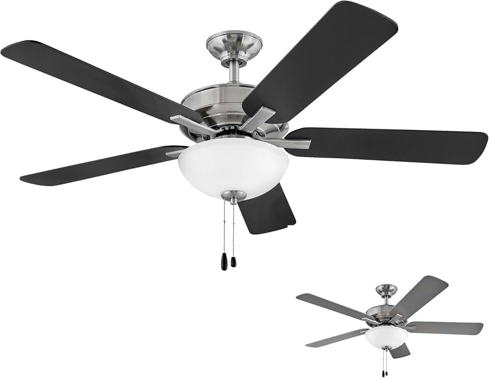 Hinkley Metro Illuminated 52" Indoor Dual Mount Ceiling Fan, Brushed Nickel