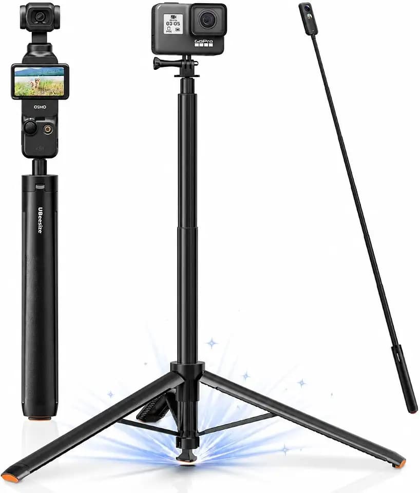 UBeesize 65” Auto-Open Invisible Selfie Stick Tripod for Insta360 X5/X4/X3