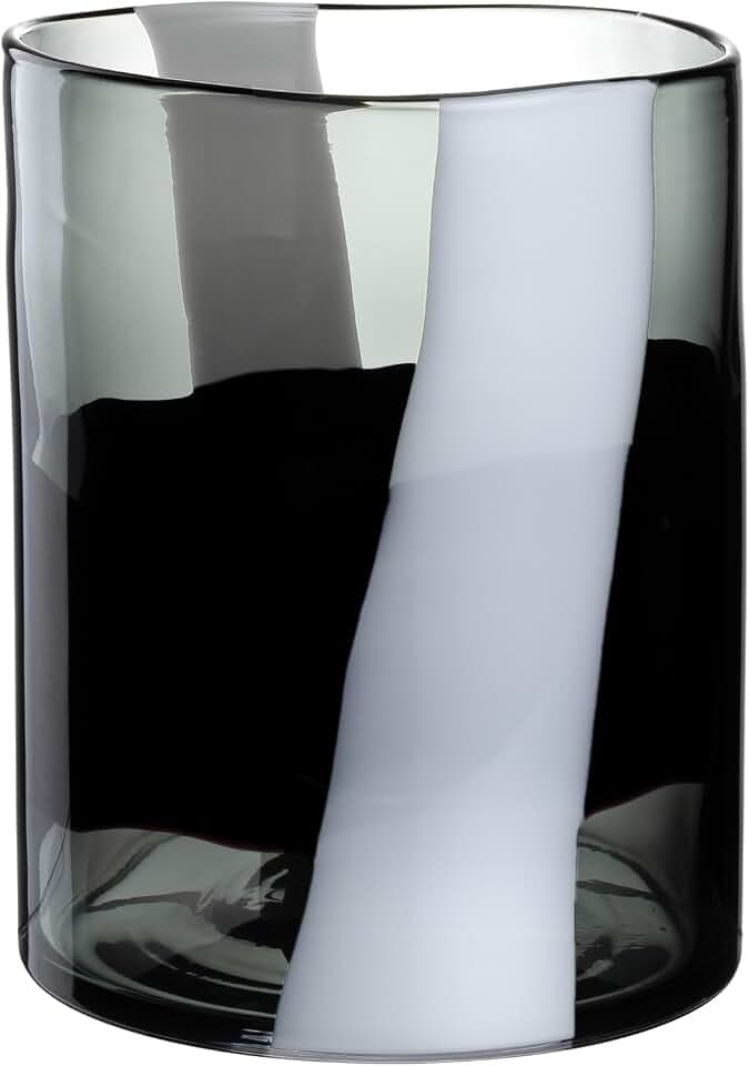 LEONARDO HOME Banda NERA Vase • handgemachtes Kunstwerk voller Leidenschaft • Elegante Blumenvase • einzigartige Schönheit • Kunst-Unikat für Zuhause • Höhe 26 cm • schwarz • 047517