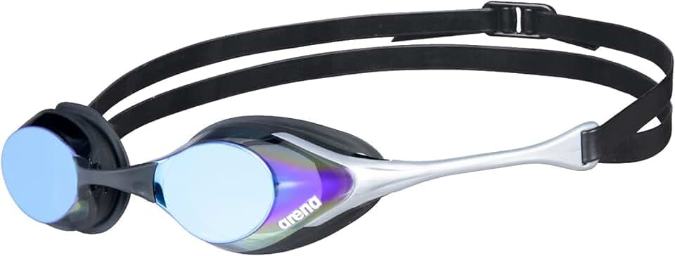 arena Cobra Original Swipe Mirror Unisex-Wettkampfbrille für Erwachsene, Schwimmbrille mit Verspiegelten Gläsern, Anti-Beschlag, UV-Schutz, 4 Austauschbare Nasenstege