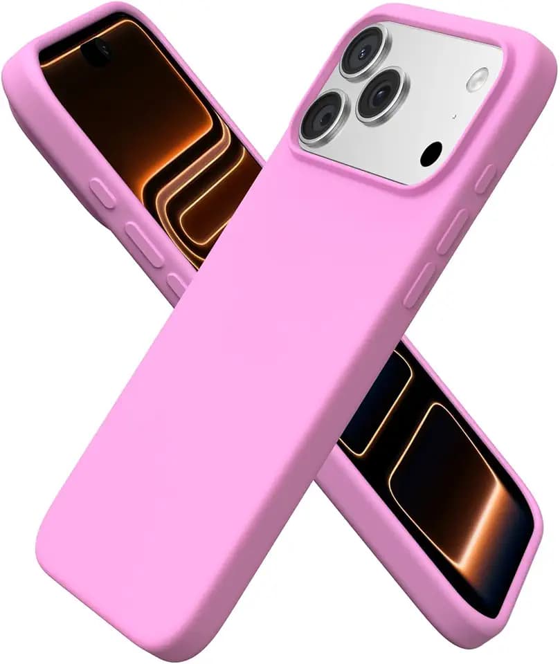 ORNARTO for iPhone 17 Pro Max Case, Liquid Silicone, Cherry Blossom
